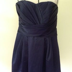 David's Bridal Marine Blue Short Strapless Dress